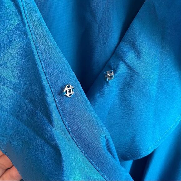 ⭐️ BCBGENERATION | Teal Ruffle Neck Dress, Size S - Picture 8 of 10
